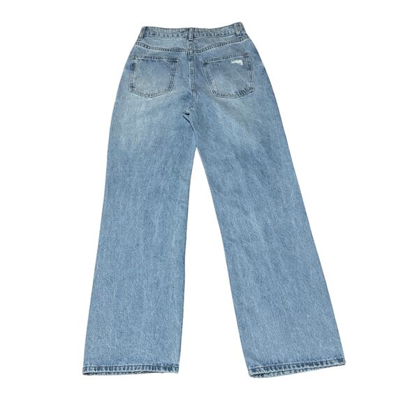 58. EDIKTED NEW Lori High-Rise Wide Leg Jeans Blue Size Small - Picture 2 of 5